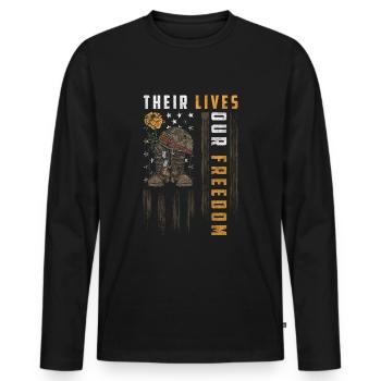 Military Weapon Winner - Men's Premium Organic Long Sleeve Shirt - black - Front - Nico (187cm)