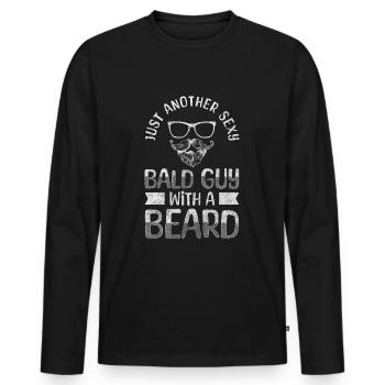 Coiffure Hommes Barbe Ironie - T-shirt manches longues Premium bio Homme - noir - Devant - Nico (187cm)