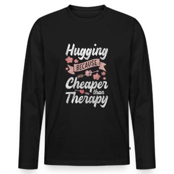 Love Closeness Cuddly Tenderness - Men's Premium Organic Long Sleeve Shirt - black - Front - Nico (187cm)