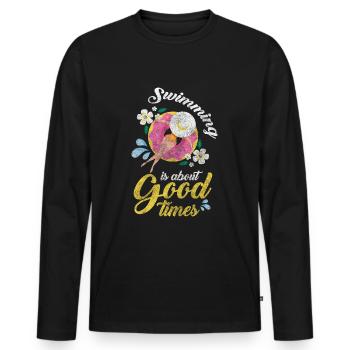 Pool Party Celebration Summer Friends - Men's Premium Organic Long Sleeve Shirt - black - Front - Nico (187cm)