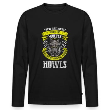 Wolfpack Wolfhound Wild Wilderness - T-shirt manches longues Premium bio Homme - noir - Devant - Nico (187cm)