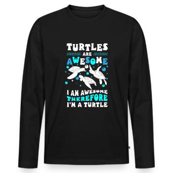 Meer Tierschutz Süß - Männer Premium Bio Langarmshirt - Schwarz - Vorne - Nico (187cm)