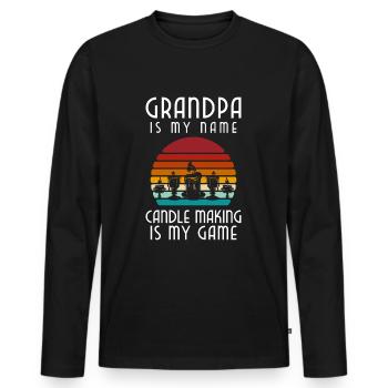 Kerzenschein Wärme Ausgehen - Männer Premium Bio Langarmshirt - Schwarz - Vorne - Nico (187cm)