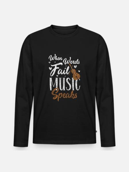 Violin player symphony - Men's Premium Organic Long Sleeve Shirt - black
