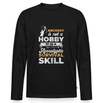 Archer Chasse de loisir - T-shirt manches longues Premium bio Homme - noir - Devant - Nico (187cm)