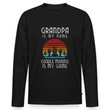 Bougies Hobby Décoration Cire - T-shirt manches longues Premium bio Homme - noir - Devant - Nico (187cm)