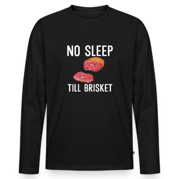 Kein Schlaf bis zum Brisket - Männer Premium Bio Langarmshirt - Schwarz - Vorne - Nico (187cm)