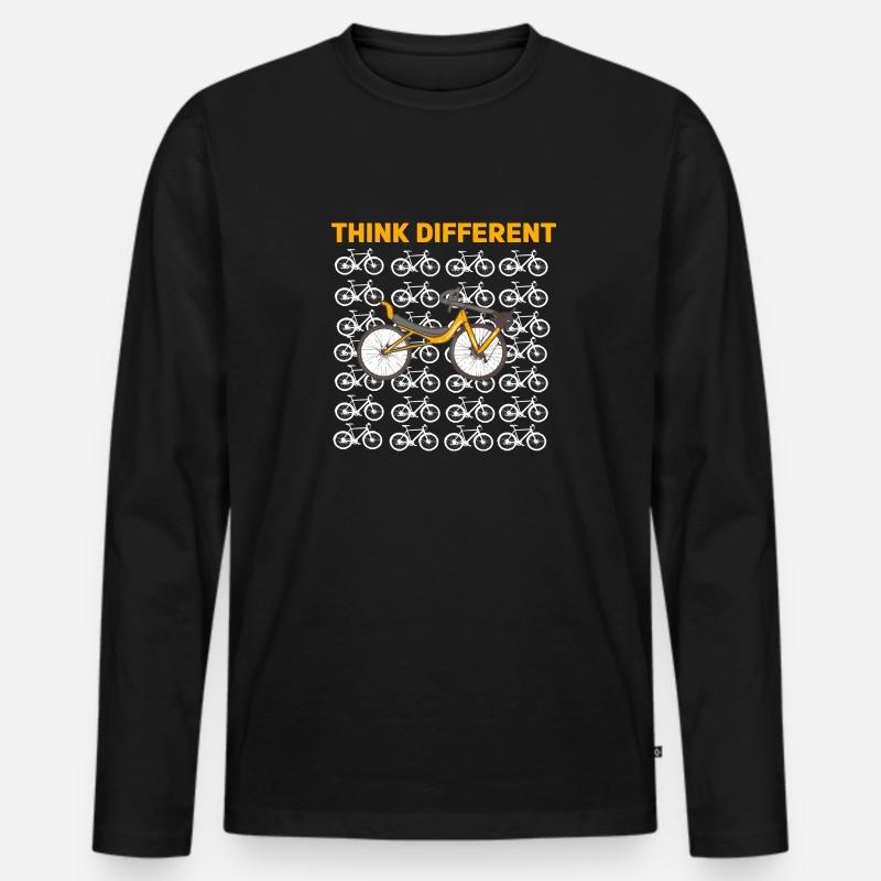 Liegerad Think Different - Männer Premium Bio Langarmshirt - Schwarz
