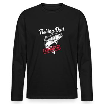 Bester Angelpapa Best Fishing Dad Approved - Männer Premium Bio Langarmshirt - Schwarz - Vorne - Nico (187cm)