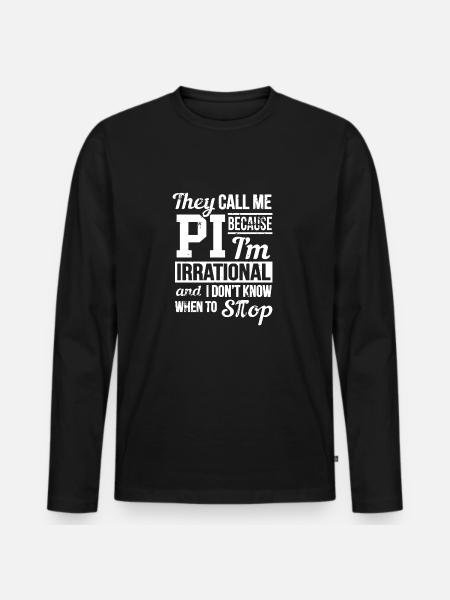 Pi Day T Shirt - Männer Premium Bio Langarmshirt - Schwarz