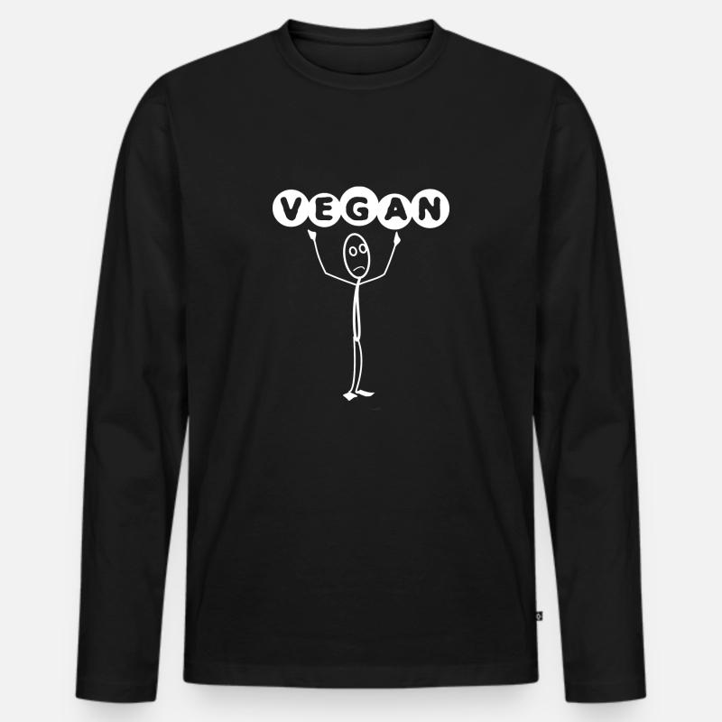 Vegan - Männer Premium Bio Langarmshirt - Schwarz