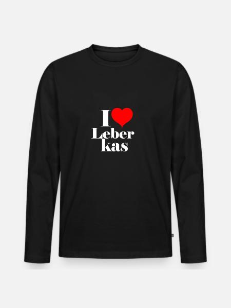 Leberkäse - Männer Premium Bio Langarmshirt - Schwarz