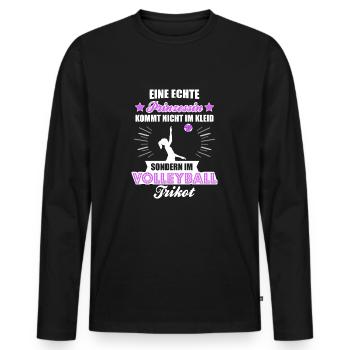 une vraie princesse ne vient pas dans la robe, mais - T-shirt manches longues Premium bio Homme - noir - Devant - Nico (187cm)