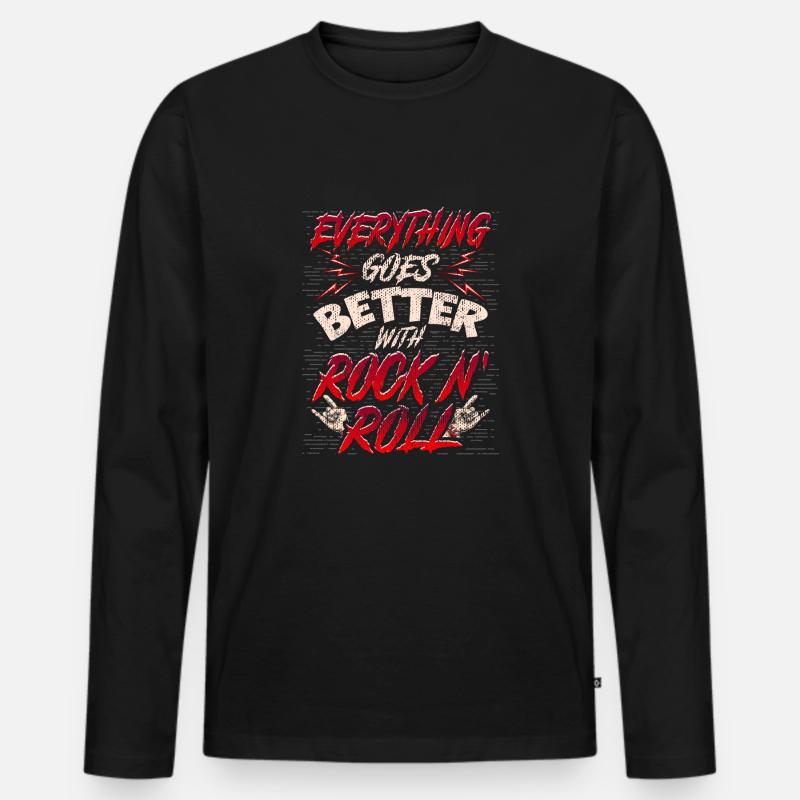 Rock 'n' Roll - Männer Premium Bio Langarmshirt - Schwarz