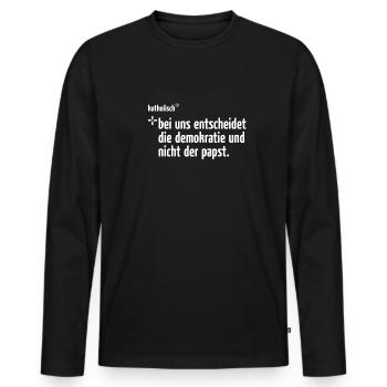 Demokratie - Männer Premium Bio Langarmshirt - Schwarz - Vorne - Nico (187cm)