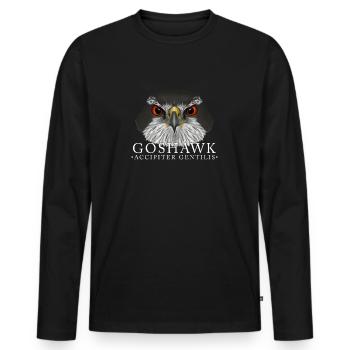 Goshawk Habicht Greifvogel - Männer Premium Bio Langarmshirt - Schwarz - Vorne - Nico (187cm)