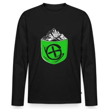 Geocaching Geocache Geocacher - Men's Premium Organic Long Sleeve Shirt - black - Front - Nico (187cm)