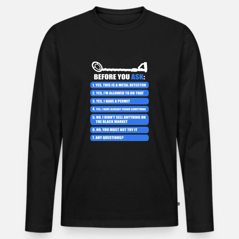 Metalldetektor - Männer Premium Bio Langarmshirt - Schwarz