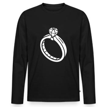 Wedding - Men's Premium Organic Long Sleeve Shirt - black - Front - Nico (187cm)