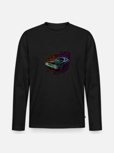 Neon Art Charger - Men's Premium Organic Long Sleeve Shirt - black