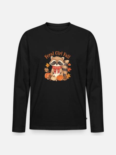 Feral girl Fall - Men's Premium Organic Long Sleeve Shirt - black
