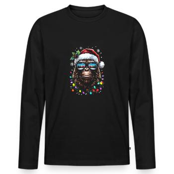 Sasquatch Santa - Men's Premium Organic Long Sleeve Shirt - black - Front - Nico (187cm)