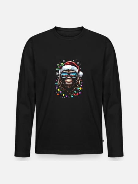 Sasquatch Santa - Men's Premium Organic Long Sleeve Shirt - black