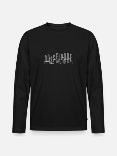 Dusseldorf Skyline - Men's Premium Organic Long Sleeve Shirt - black