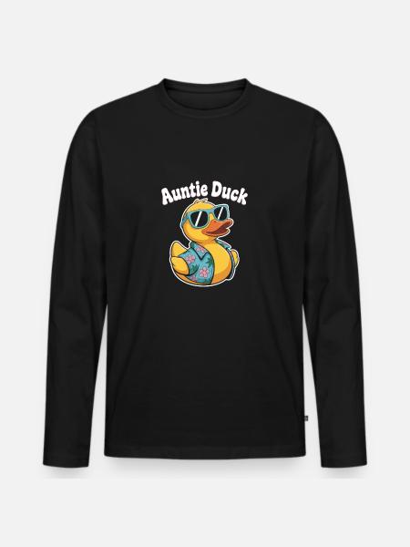 Auntie Duck Aunt Duck - Men's Premium Organic Long Sleeve Shirt - black