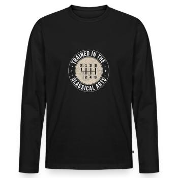 Conception amusante du levier de vitesse - T-shirt manches longues Premium bio Homme - noir - Devant - Nico (187cm)