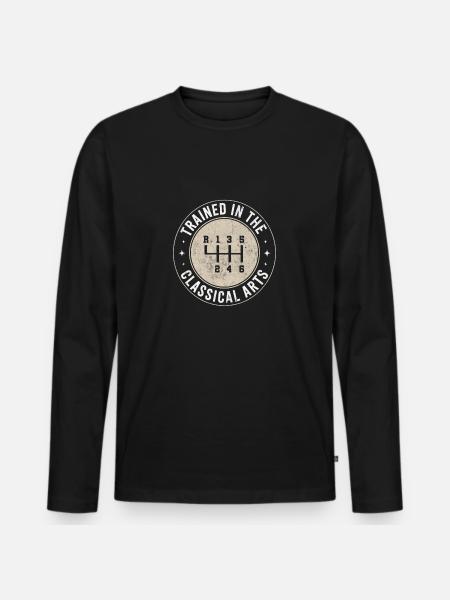 Funny gear shift design - Men's Premium Organic Long Sleeve Shirt - black