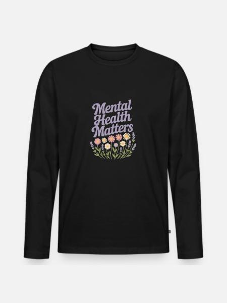 Mental Health matters - Men's Premium Organic Long Sleeve Shirt - black