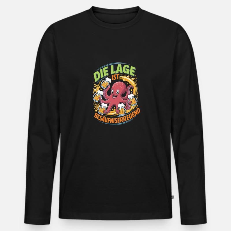 Die Lage ist besäufniserregend - Männer Premium Bio Langarmshirt - Schwarz