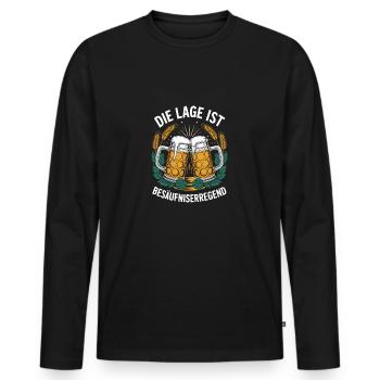 Lustiges Bier Design - Männer Premium Bio Langarmshirt - Schwarz - Vorne - Nico (187cm)
