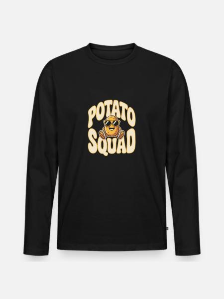 Potato squad - Men's Premium Organic Long Sleeve Shirt - black