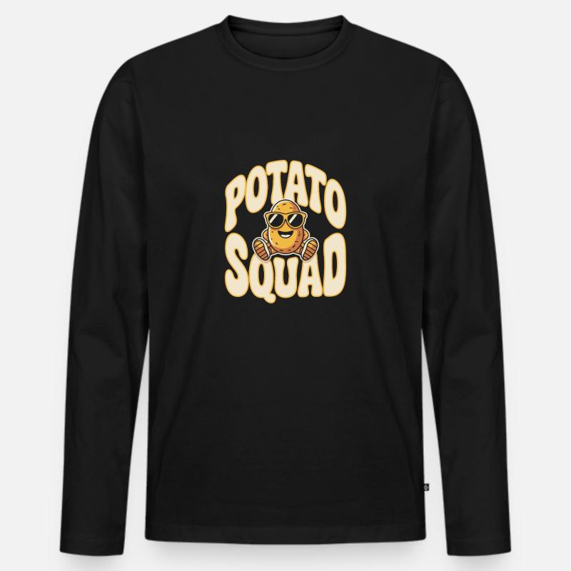 Potato squad - Männer Premium Bio Langarmshirt - Schwarz