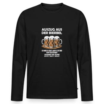 Lustiges Bier Design - Männer Premium Bio Langarmshirt - Schwarz - Vorne - Nico (187cm)