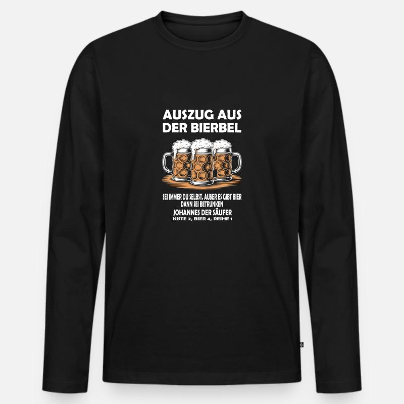 Lustiges Bier Design - Männer Premium Bio Langarmshirt - Schwarz