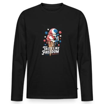 USA Cream for the 4th of July - Men's Premium Organic Long Sleeve Shirt - black - Front - Nico (187cm)