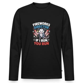 Fireworks director opossum - Männer Premium Bio Langarmshirt - Schwarz - Vorne - Nico (187cm)