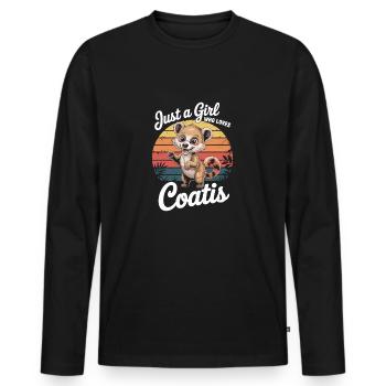Just a girl who loves Coatis - Men's Premium Organic Long Sleeve Shirt - black - Front - Nico (187cm)