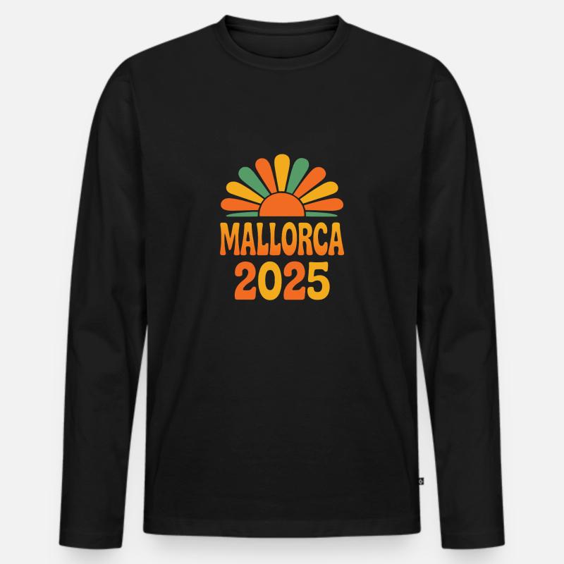 Mallorca 2025 - Männer Premium Bio Langarmshirt - Schwarz