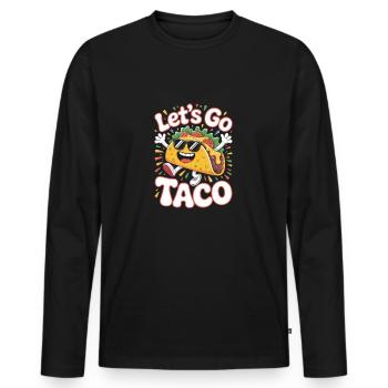 Lets go Taco Taco Design - Men's Premium Organic Long Sleeve Shirt - black - Front - Nico (187cm)