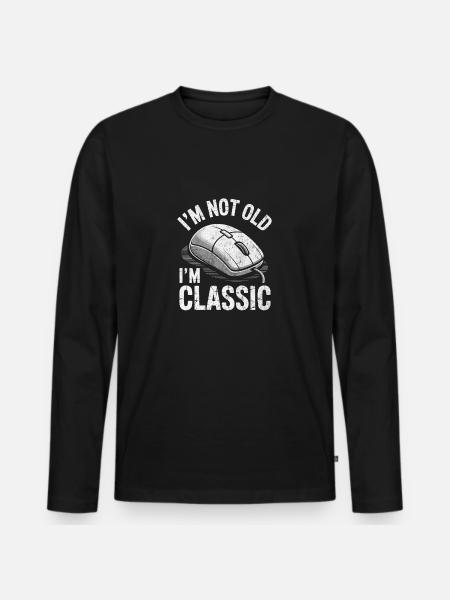 Funny In Classic Computer Mouse - Men's Premium Organic Long Sleeve Shirt - black