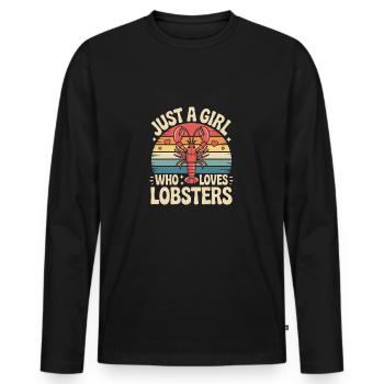 Juste une fille qui aime les homards - T-shirt manches longues Premium bio Homme - noir - Devant - Nico (187cm)