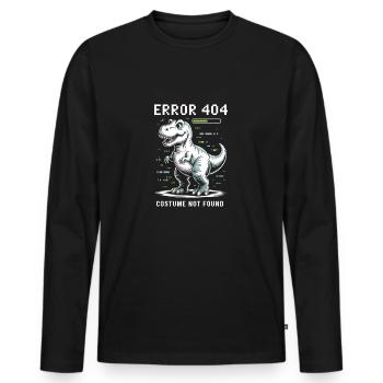 Error 404 costume not found dino - Männer Premium Bio Langarmshirt - Schwarz - Vorne - Nico (187cm)