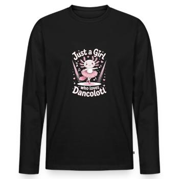 Just a girl who loves dancolotl - Men's Premium Organic Long Sleeve Shirt - black - Front - Nico (187cm)