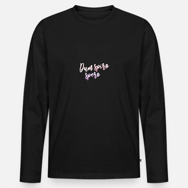 Latein Zitat - Männer Premium Bio Langarmshirt - Schwarz