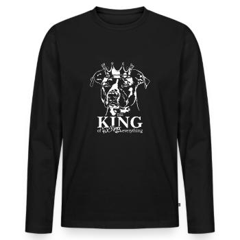 AMERICAN STAFFORDSHIRE King tout Wilsigns - T-shirt manches longues Premium bio Homme - noir - Devant - Nico (187cm)