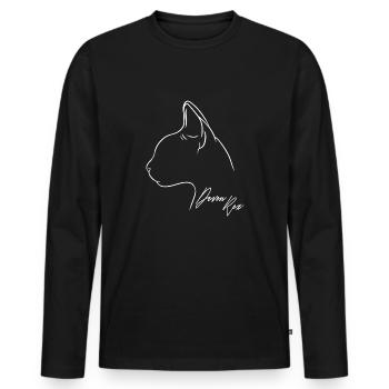 Devon Rex Profil Chat Chat Wilsigns - T-shirt manches longues Premium bio Homme - noir - Devant - Nico (187cm)